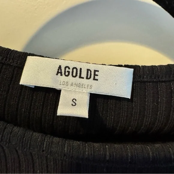AGOLDE Lyza Black Cut-Out Long Sleeve Top | S - Picture 6 of 8